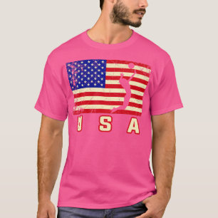 American Flag Beach Volleyball Team Sport T-Shirt