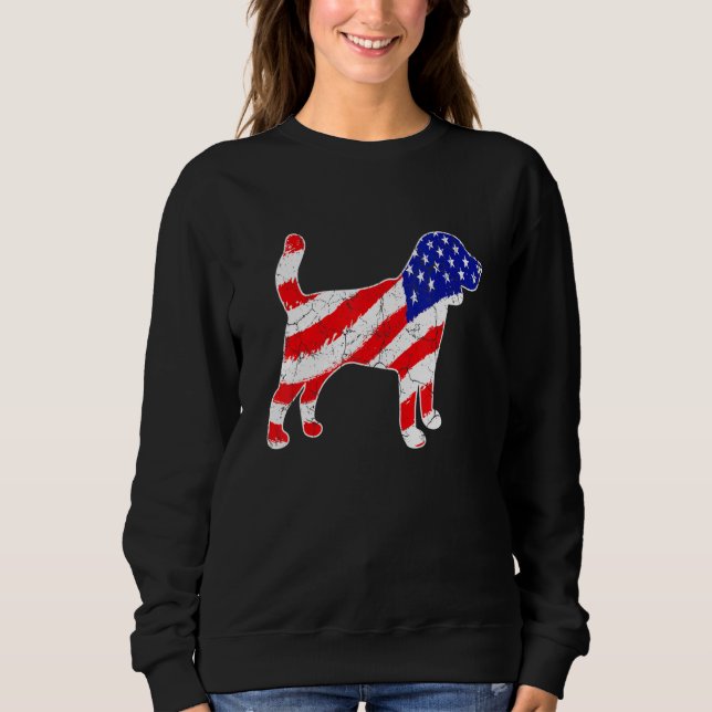 American Flag Beagle Patriotic Dog Dad Dog Mom Sweatshirt (Front)