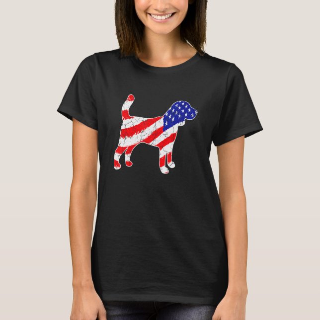 American Flag Beagle Patriotic Dog Dad Dog Mom T-Shirt (Front)