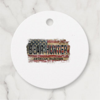 American Flag Bear Hunter Favour Tags