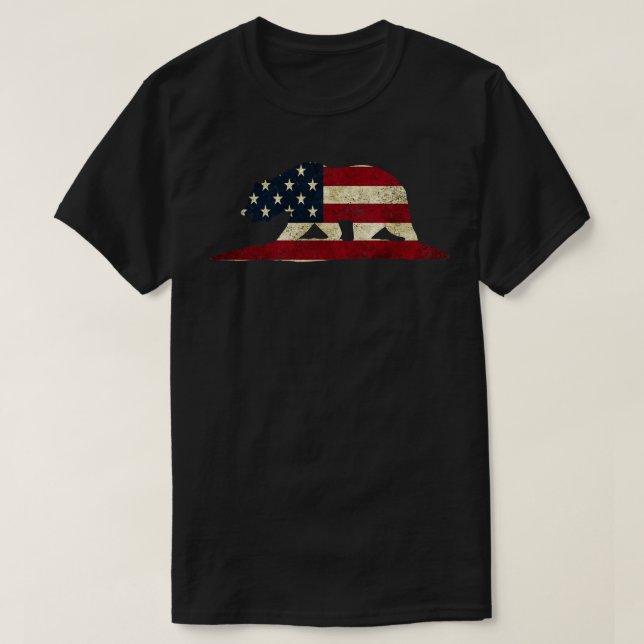 American Flag Bear T-Shirt (Design Front)