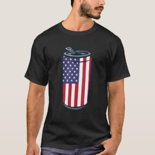 American Flag Beer Pong Party Fourth Of July 4th T-Shirt