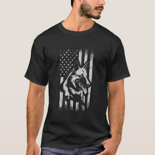 American Flag Belgian Malinois 4th of July For Dog T-Shirt