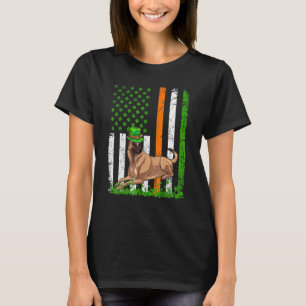 American Flag Belgian Malinois Dog  St Patricks Da T-Shirt