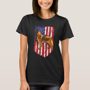 American Flag Belgian Tervuren 4th Of July Usa T-Shirt