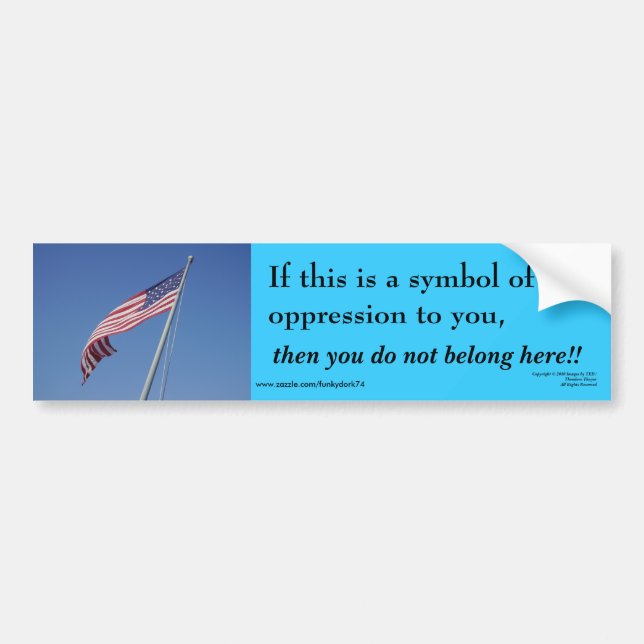 American Flag / Belong Here Bumper Sticker (Front)