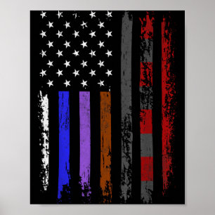American Flag Belts BJJ Brazilian Jiu Jitsu MMA Poster