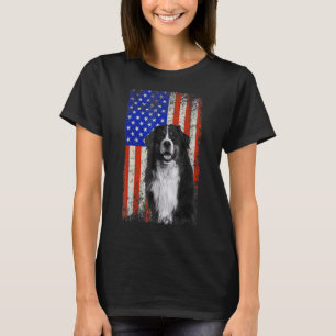 American Flag Bernese Mountain Dog Dad Mum Puppy P T-Shirt