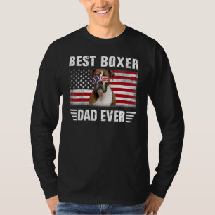 American Flag Best Boxer Dad Ever Dog T-Shirt