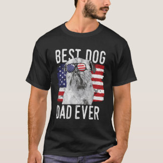 American Flag Best Dog Dad Ever Brussels Griffon U T-Shirt