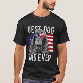 American Flag Best Dog Dad Ever Field Spaniels Usa T-Shirt