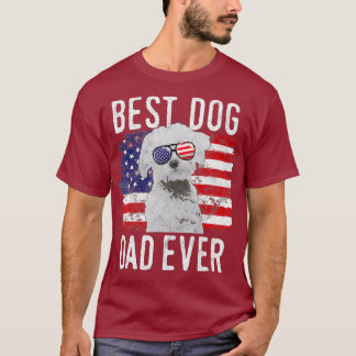 American Flag Best Dog Dad Ever Maltese T-Shirt