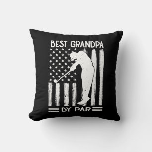 American Flag Best Grandpa By Par Cushion