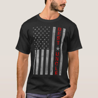 American Flag Best Uncle Retro US Flag T-Shirt