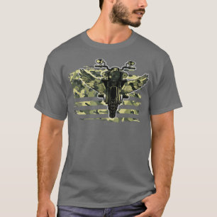 American Flag Biker Motorcycle 135 T-Shirt