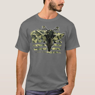 American Flag Biker Motorcycle 135 T-Shirt
