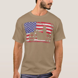 American Flag Biker Motorcycle Men  T-Shirt