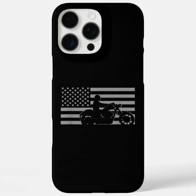 American Flag Biker Motorcycle Short Sleeve Case-Mate iPhone Case (Back)