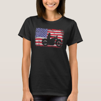 American Flag Biker Motorcycle T-Shirt