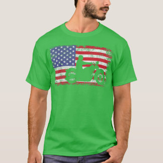 American Flag Biker Motorcycle T Shirt 