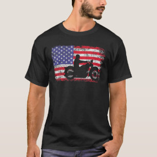 American Flag Biker Motorcycle T-Shirt