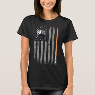 American Flag Billiard Pool Player 4th Of July Us T-Shirt