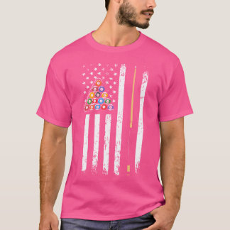 American Flag Billiard Pool Player T-Shirt