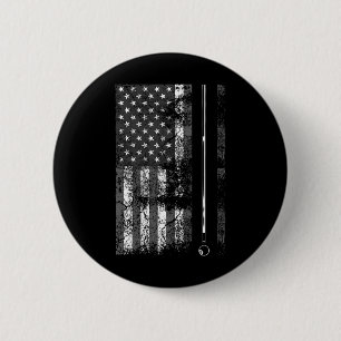 American Flag Billiard Stick Cute Table Game Funny 6 Cm Round Badge