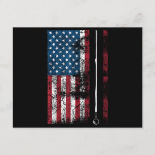 American Flag Billiard Stick Cute Table Game Funny Enclosure Card