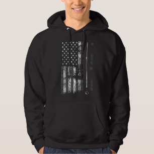 American Flag Billiard Stick Cute Table Game Funny Hoodie