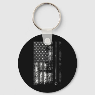 American Flag Billiard Stick Cute Table Game Funny Key Ring