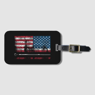 American Flag Billiard Stick Cute Table Game Funny Luggage Tag
