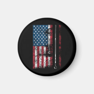 American Flag Billiard Stick Cute Table Game Funny Magnet