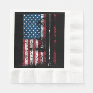 American Flag Billiard Stick Cute Table Game Funny Napkin