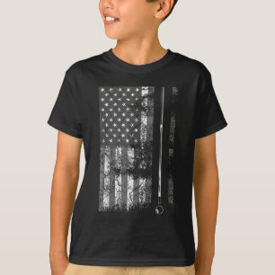American Flag Billiard Stick Cute Table Game Funny T-Shirt