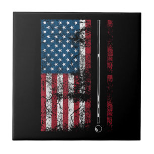American Flag Billiard Stick Cute Table Game Funny Tile