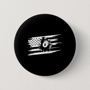 American Flag Billiards Apparel - Billiards  6 Cm Round Badge