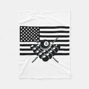 American Flag Billiards Apparel - Billiards Fleece Blanket
