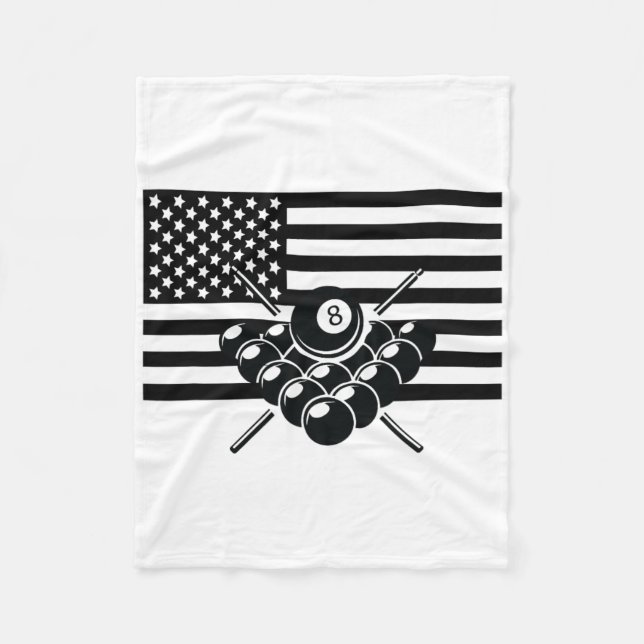 American Flag Billiards Apparel - Billiards  Fleece Blanket (Front)