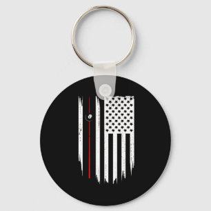 American Flag Billiards Pool Player Apparel - Bill Key Ring