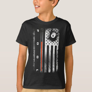 American Flag Billiards Pool Player Apparel - Bill T-Shirt