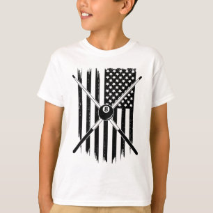American Flag Billiards Pool Player Apparel - Bill T-Shirt