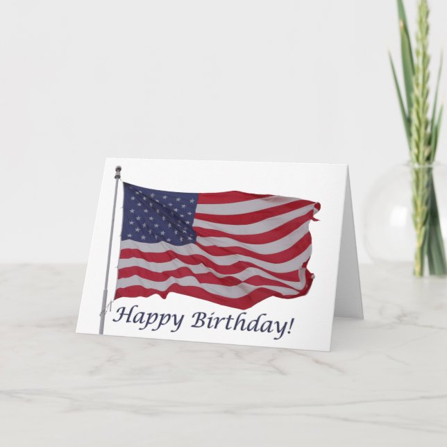 american flag birthday card (Front)