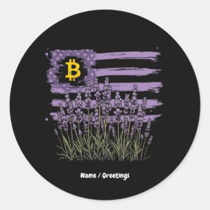 American Flag Bitcoin BTC Revolution Funny Crypto Classic Round Sticker