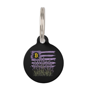 American Flag Bitcoin BTC Revolution Funny Crypto Pet Tag