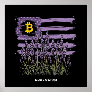American Flag Bitcoin BTC Revolution Funny Crypto Poster