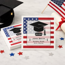 American Flag Black Cap Grad Year 
