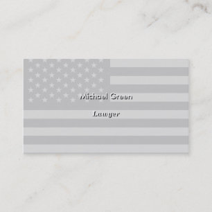 American Flag Black Grey Business Card