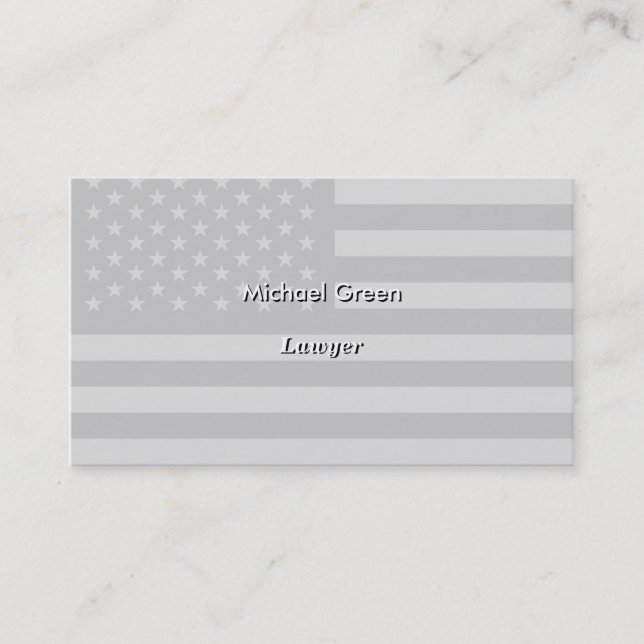 American Flag Black Grey Business Card (Front)