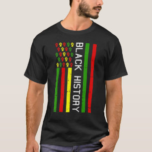 American Flag Black History Month BLM Melanin Pan T-Shirt